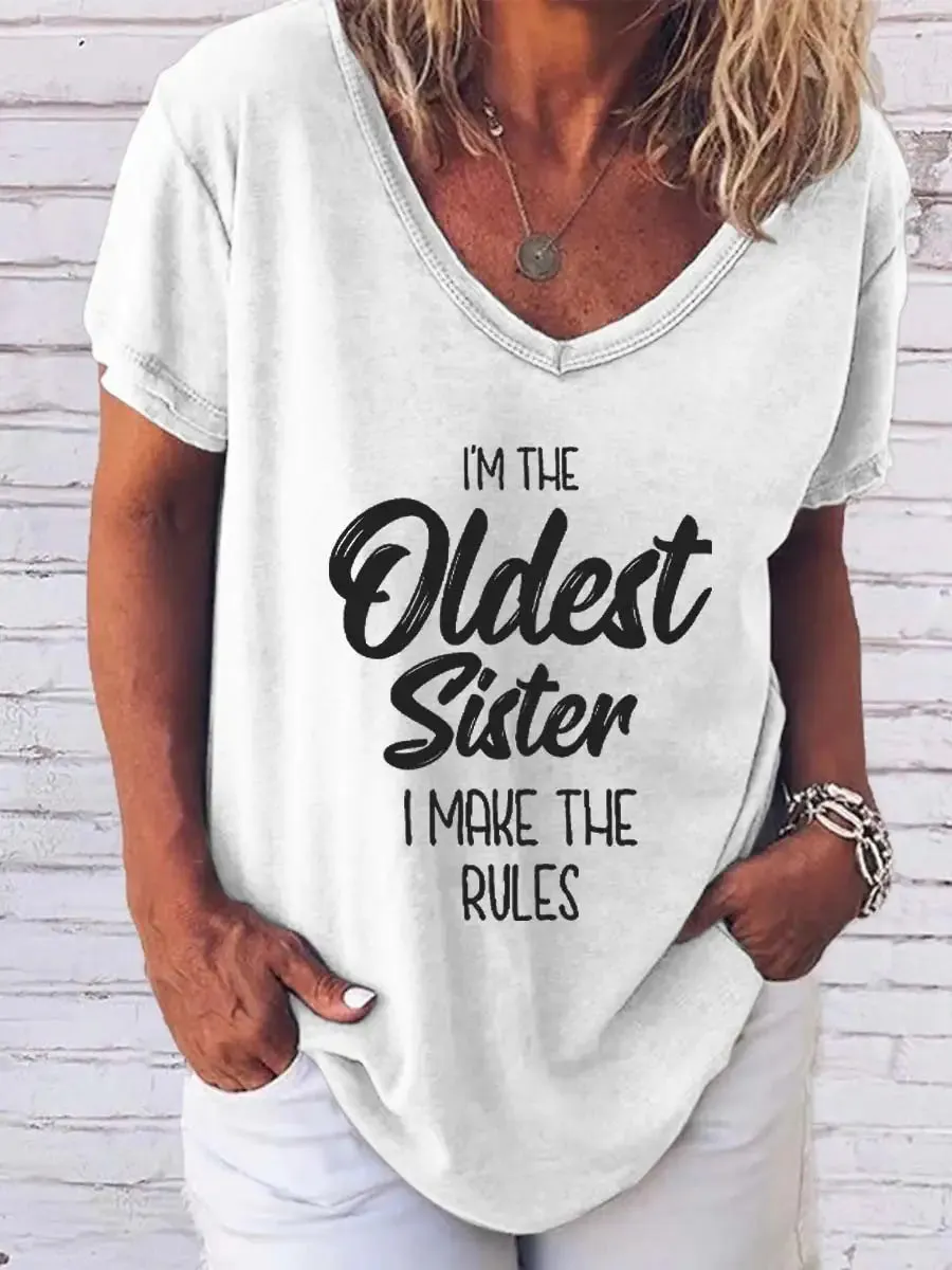 "I'm The Oldest Sister" Print Tee^
