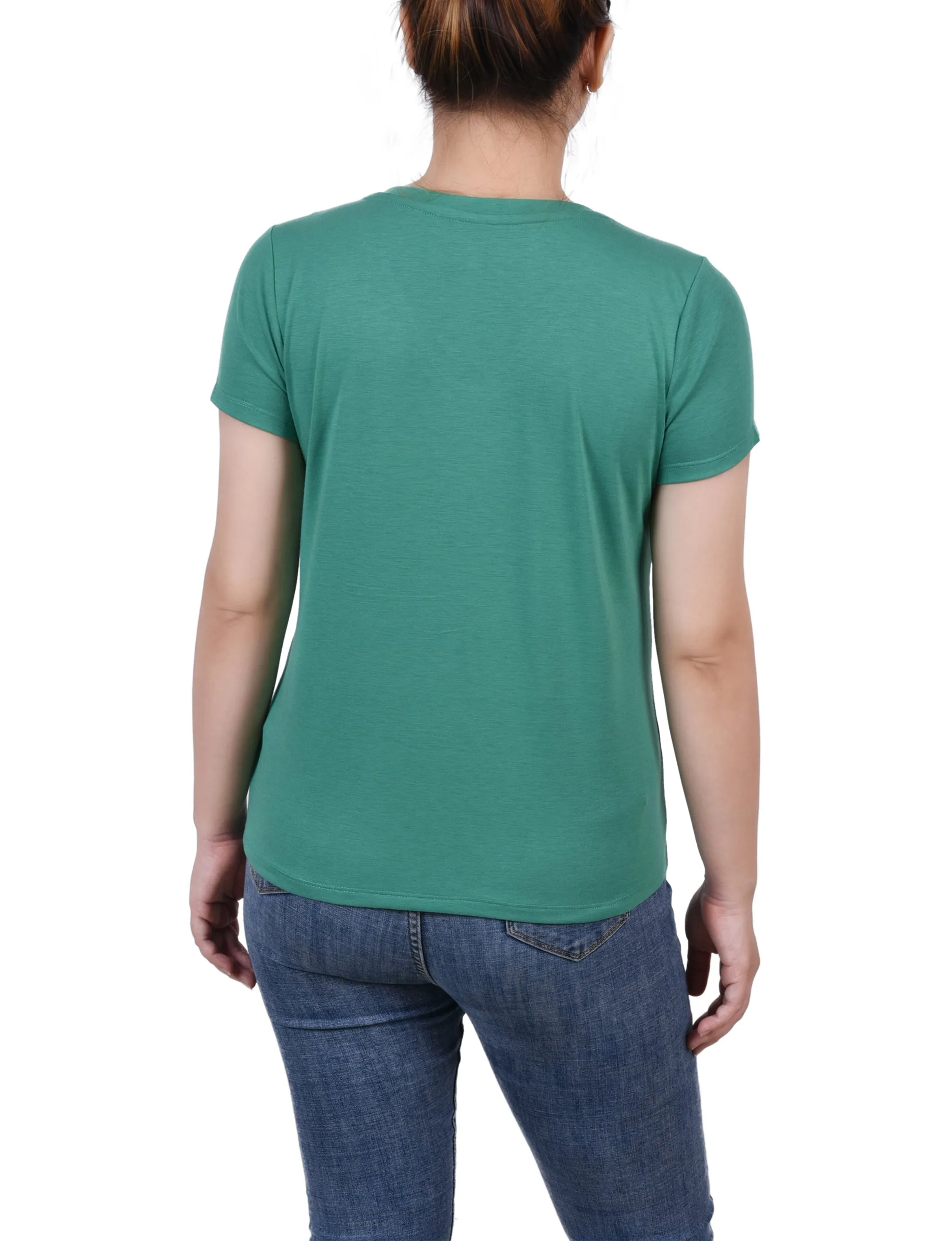 Short Sleeve Top With Stone Details