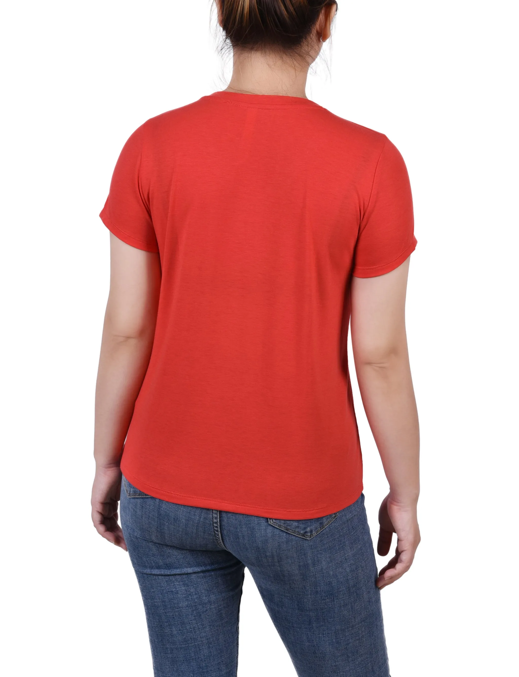 Short Sleeve Top With Stone Details