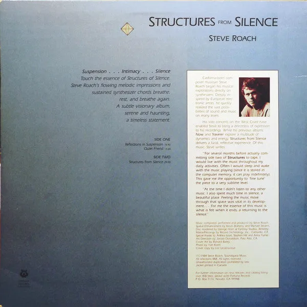 Steve Roach - Structures From Silence (LP, Album) (VG )
