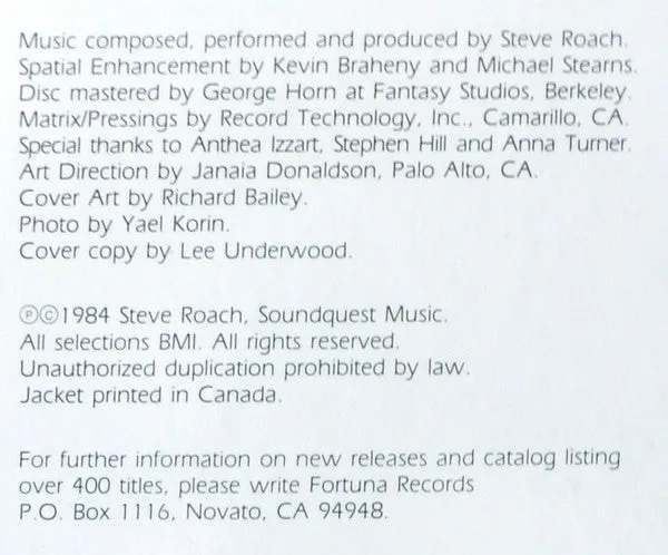 Steve Roach - Structures From Silence (LP, Album) (VG )