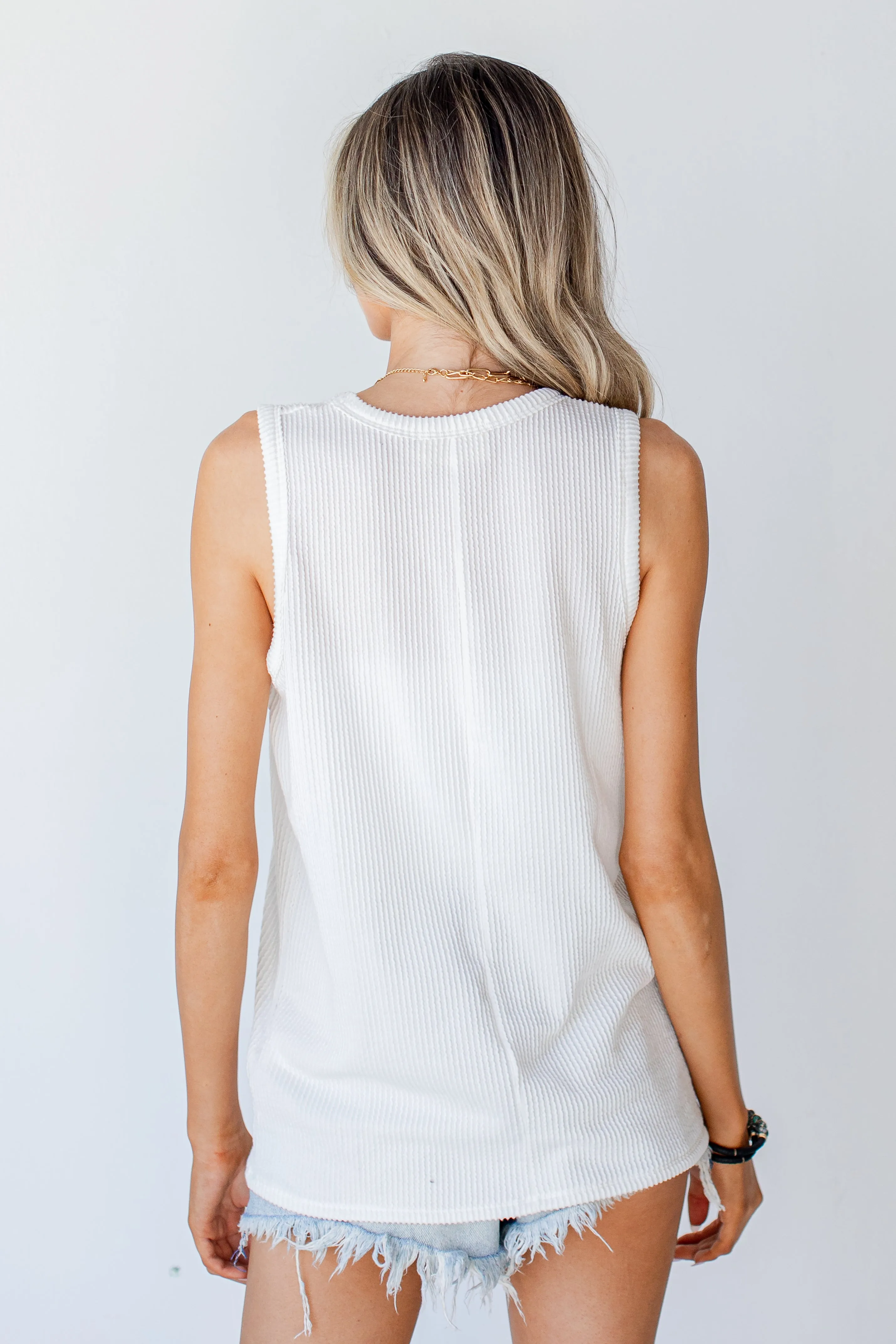 The Everyday Corded V-Neck Tank