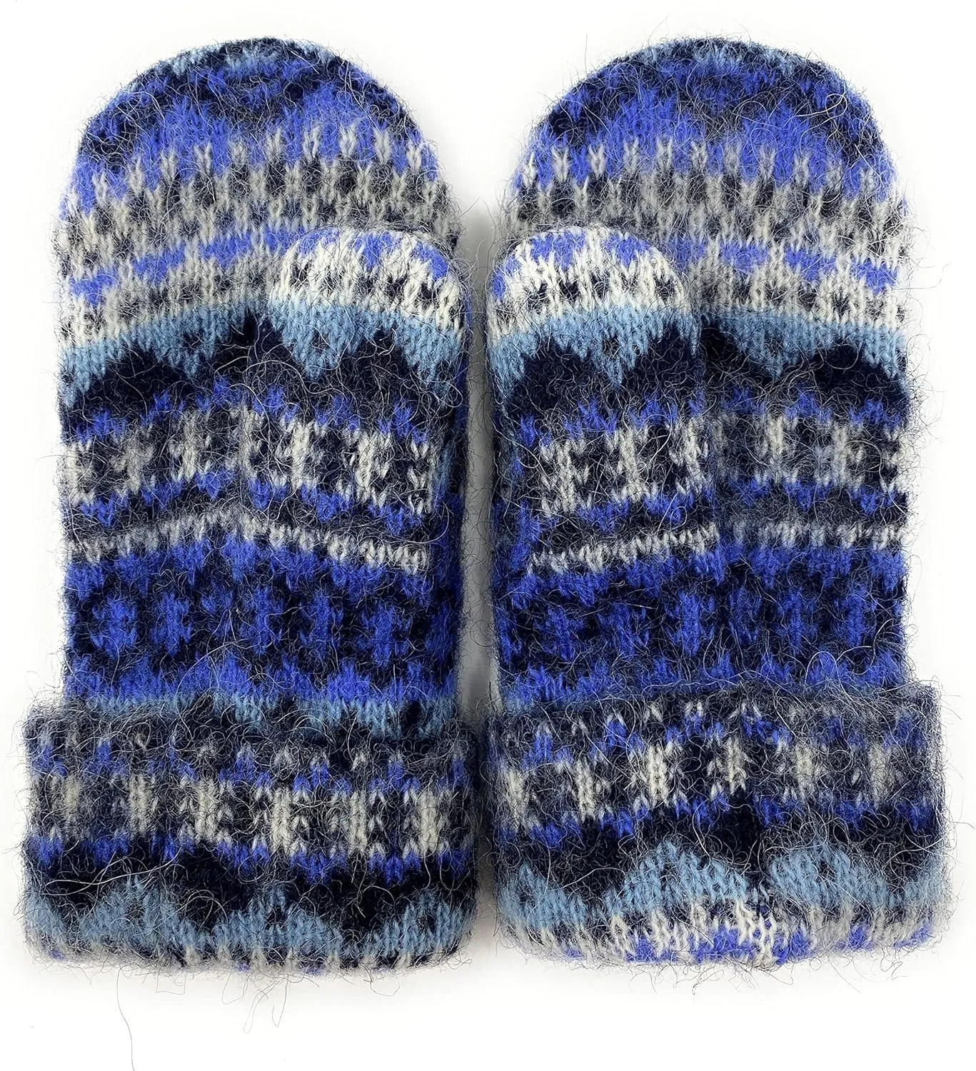 Warm Women Knit Mittens 100% Icelandic Wool Fleece Lined by Freyja Canada