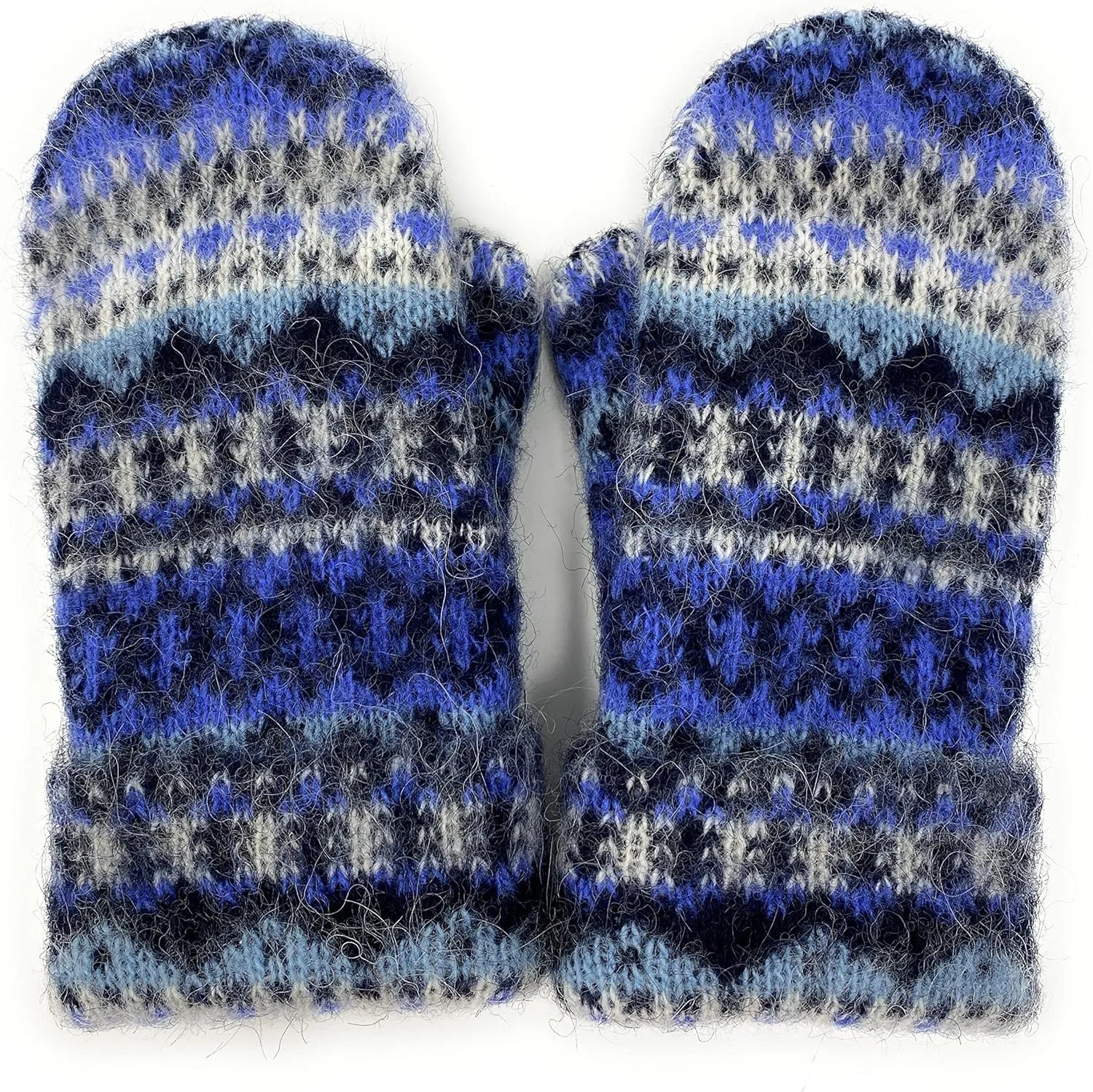 Warm Women Knit Mittens 100% Icelandic Wool Fleece Lined by Freyja Canada