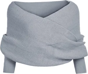 Women’s Fall Fashion Long Sleeve Off Shoulder V Neck Asymmetric Hem Knit Cropped Sweater Top