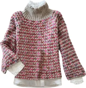 Womens Retro Mock Neck Chunky Knit Sweater Casual Pullover Top 2025 Fashion Outfits Clothes