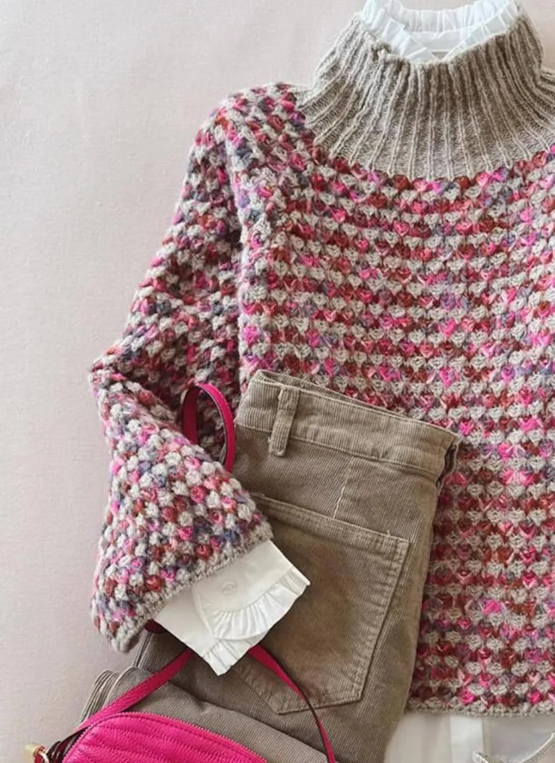 Womens Retro Mock Neck Chunky Knit Sweater Casual Pullover Top 2025 Fashion Outfits Clothes