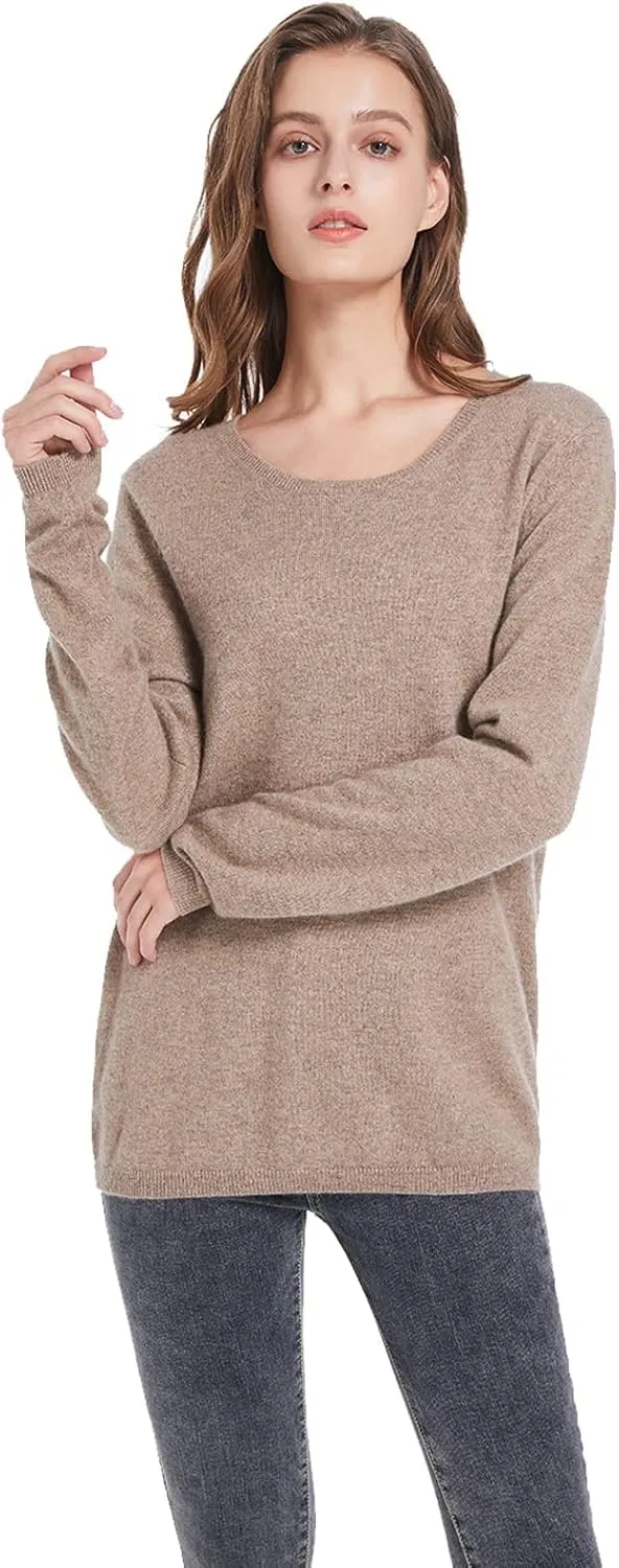 ZOEZOE Women Cashmere Sweater Womens Long Sleeve Round Neck Pullover 100% Pure Cashmere Knitted Sweaters