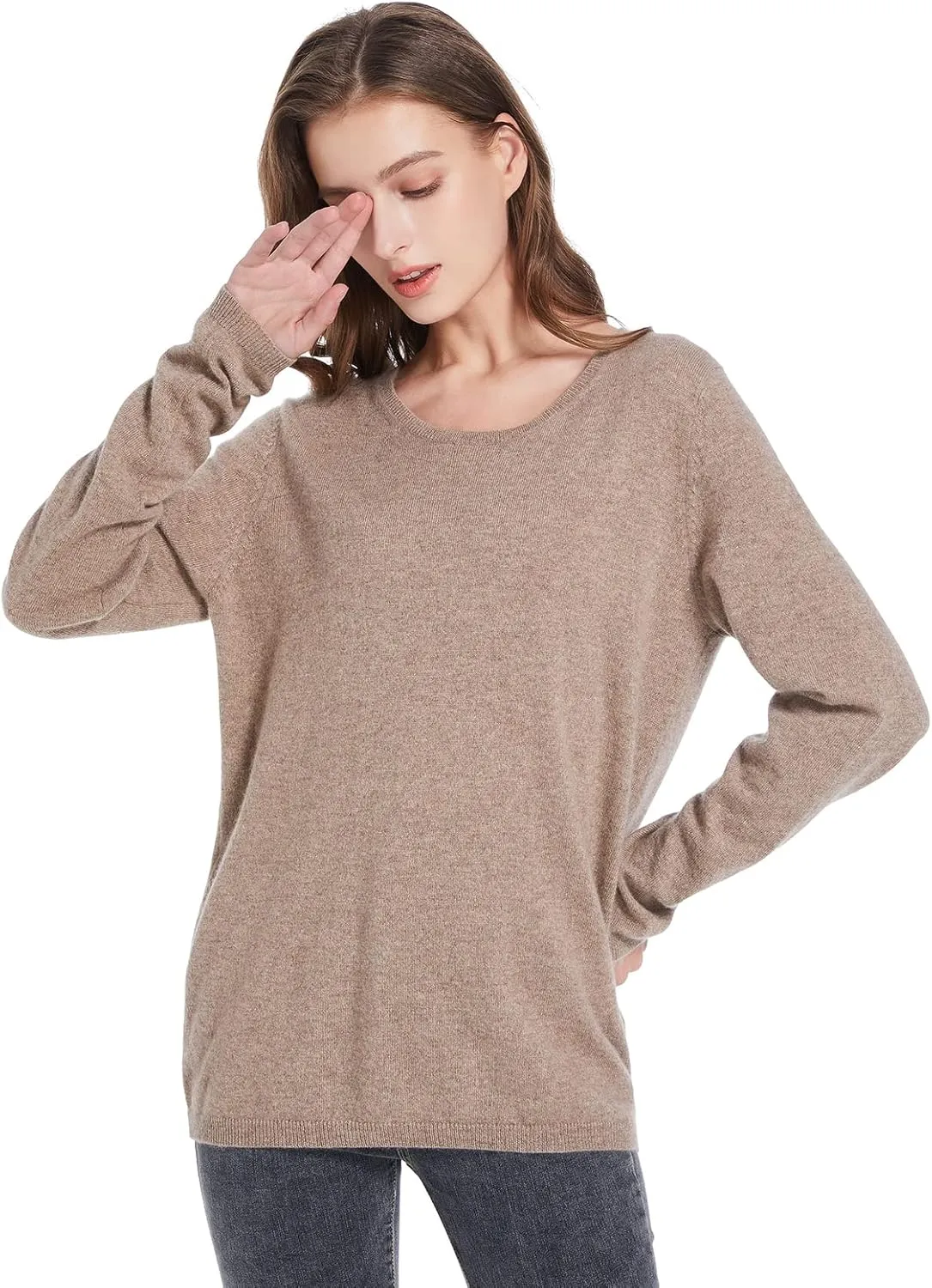 ZOEZOE Women Cashmere Sweater Womens Long Sleeve Round Neck Pullover 100% Pure Cashmere Knitted Sweaters