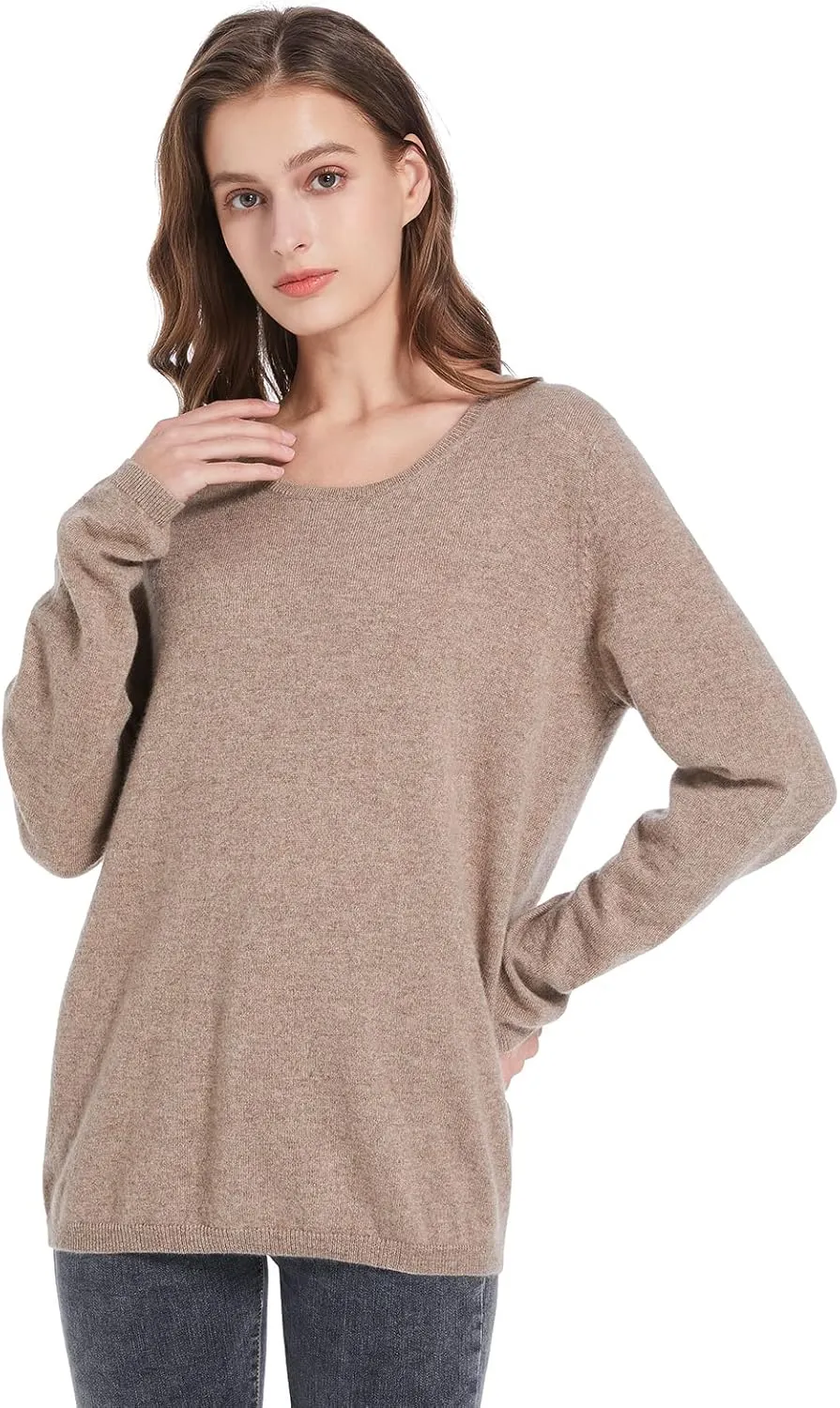 ZOEZOE Women Cashmere Sweater Womens Long Sleeve Round Neck Pullover 100% Pure Cashmere Knitted Sweaters